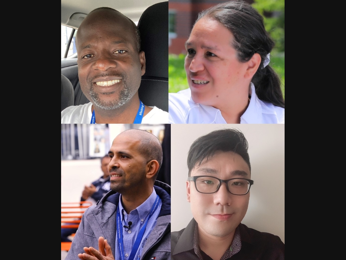 Clockwise from top left: VNS Health team members John Tawiah, Clarissa Santos, Wai Kiu Man, and Umesh Kadam
