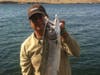 Heart recipient Oscar Sainz with a big catch post-transplant.