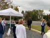 Fr. Randy Callender, Rector at St. Philip’s Church, welcomes volunteers to its native planting day.
