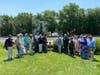 St. Philip's members, partners and guests prepare for ribbon cutting on CBT project completion.