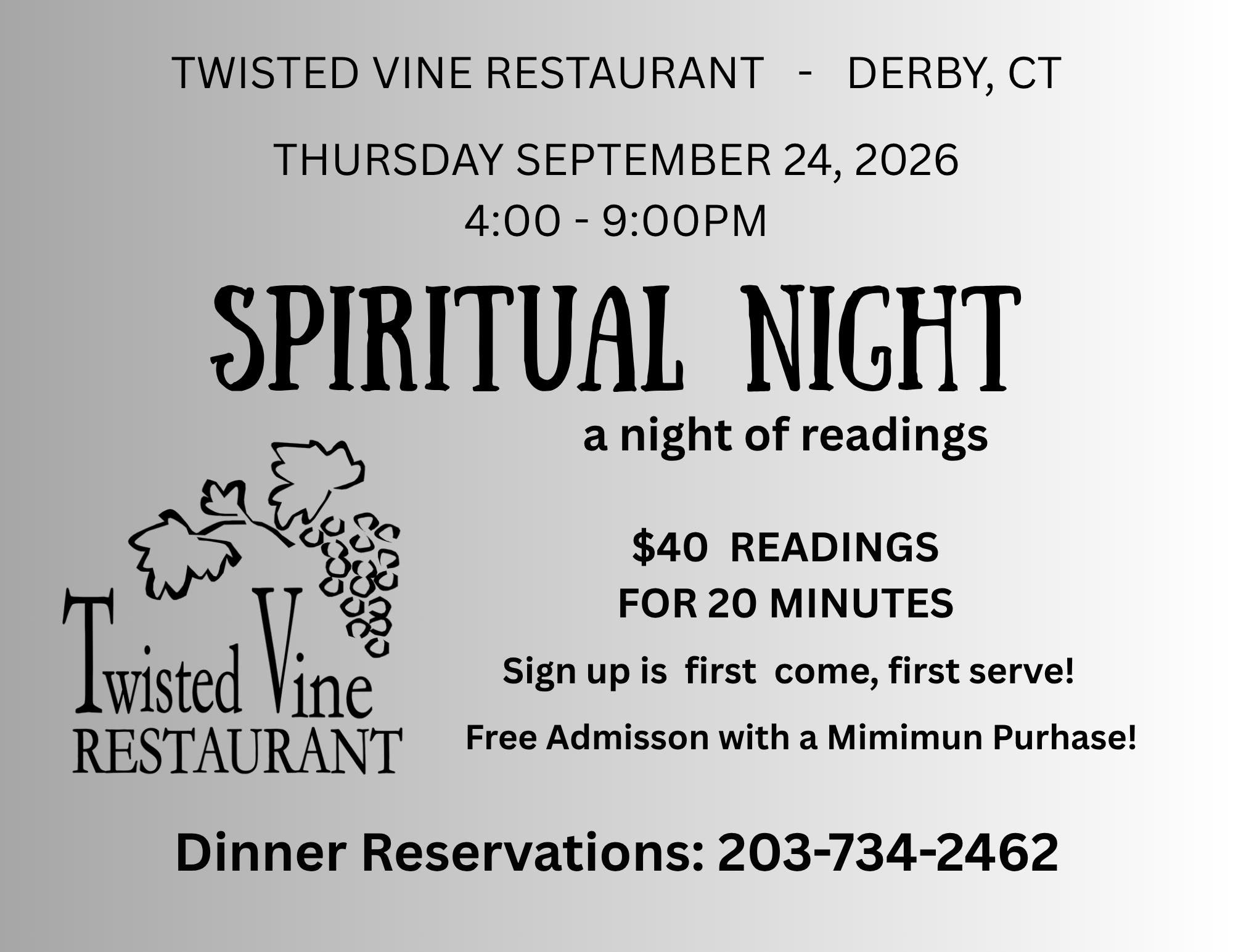 SPIRITUAL NIGHT - A Night of Readings