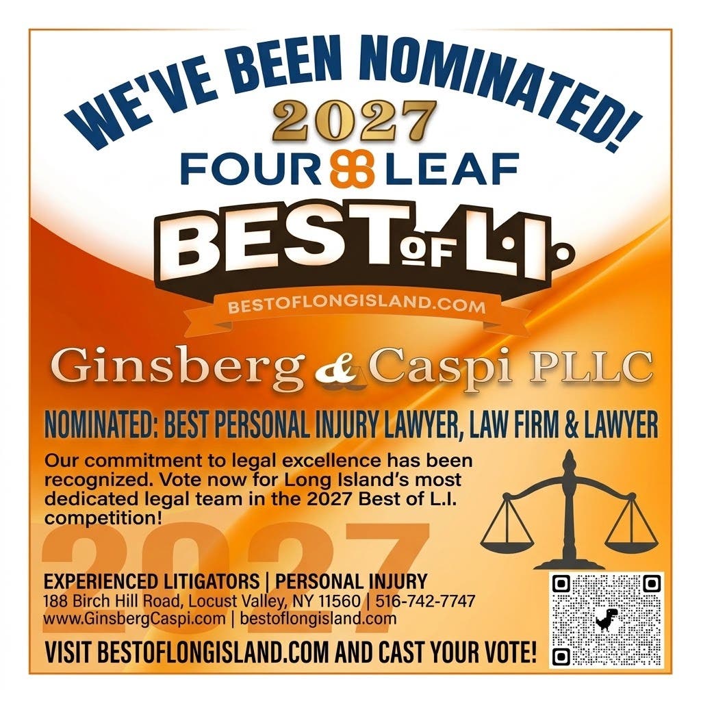 Local Personal Injury Law Firm and Trial Lawyer Recognized Amongst The Best of L.I.