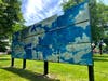 Donna Conklin's installation "Cave Painting" on the Summit Village Green. The sculpture was recently featured on an episode of ArtNation on the Smithsonian Channel. 