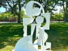 "Tippy Toes" by Carolyn Salas, a graceful, sophisticated sculpture originally commissioned for the US Open tennis tournament in Forest Hills, now on view at the Summit Village Green.