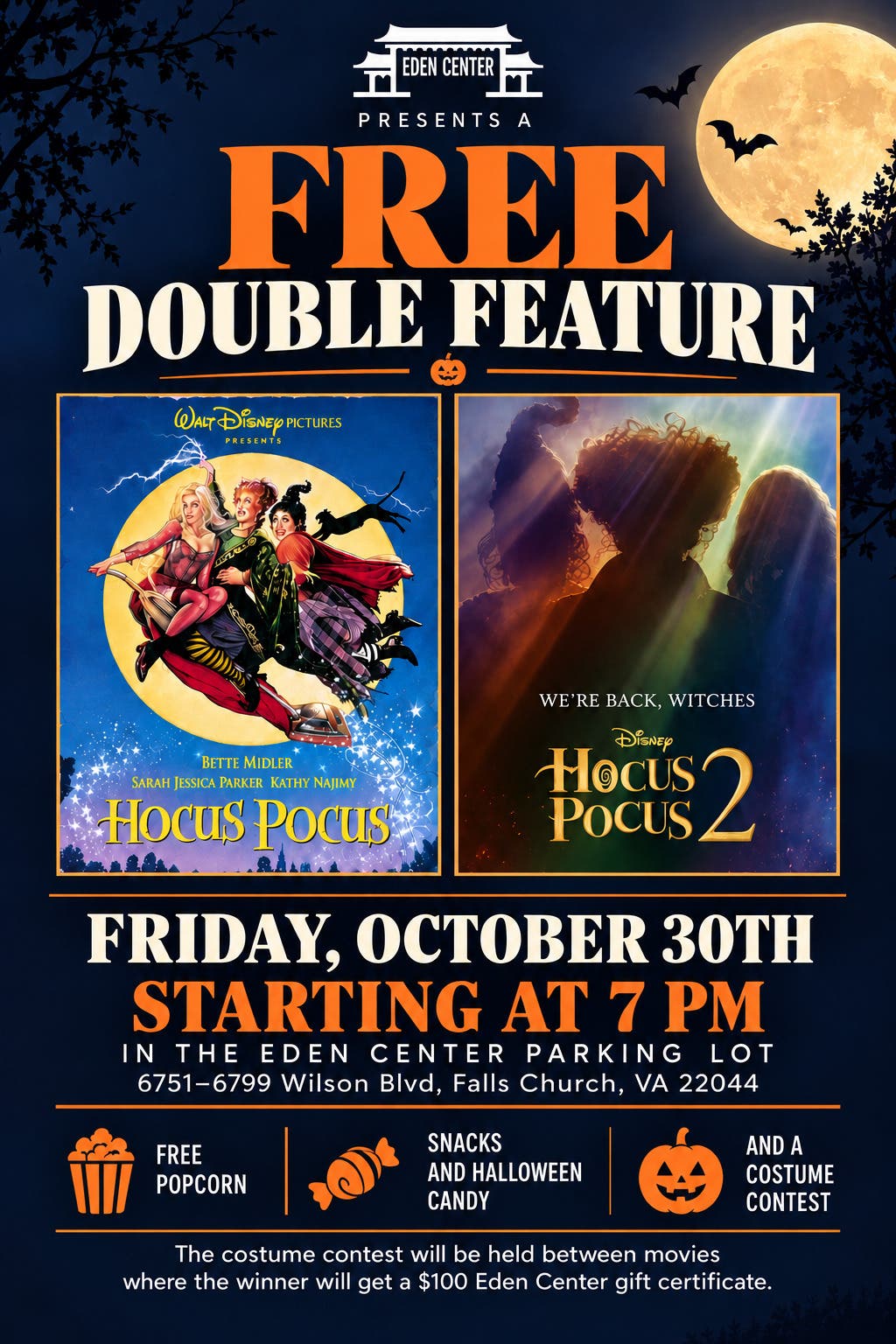 ๐ FREE - Hocus Pocus Double Feature at Eden Center! - FREE๐ป