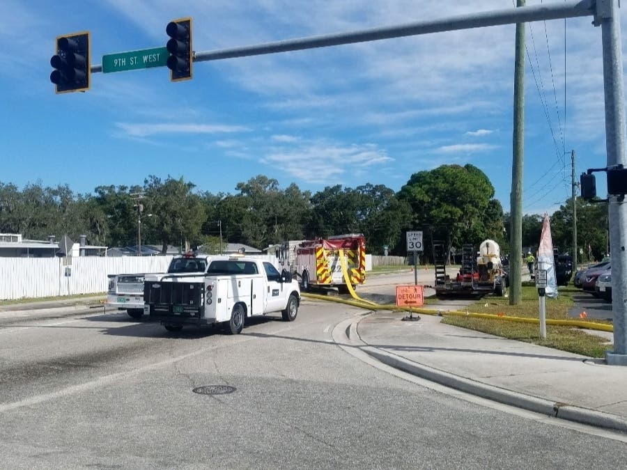 A house fire broke out at 804 29th Ave. West Thursday afternoon after a gas leak in the area,