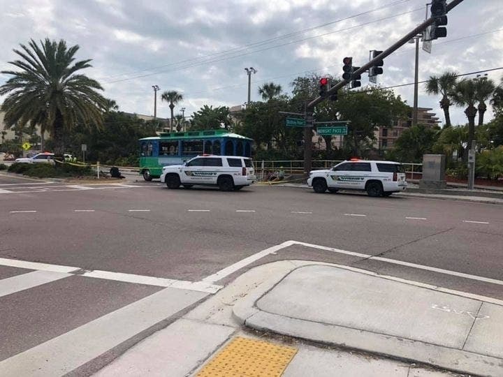 A 74-year-old bicyclist was hit and killed by a trolley after turning in front of it on Midnight Pass Road at Stickney Point Road, FHP said.