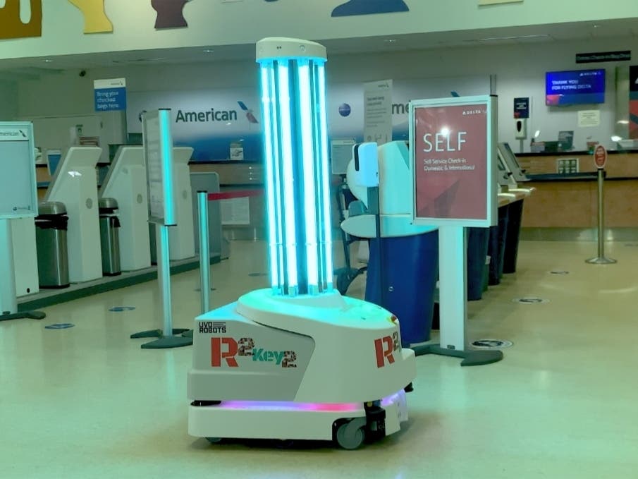 The COVID-fighting robot at Key West International Airport is now called R2Key2, the winning name in a social media contest.