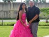 Adriana Palmas with her father on the day of her quinceañera, an important milestone for girls in the Hispanic culture.