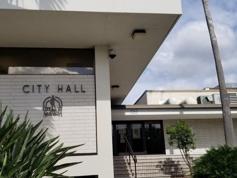 Sarasota city commissioners were scheduled to meet Tuesday evening. Their meeting has been canceled because of Tropical Storm Elsa.