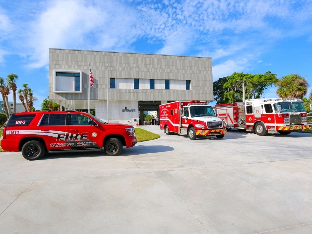 Sarasota County demolished Siesta Key’s old Fire Station 13, built in the 1970s, in May 2020. The new fire station opened Friday.
