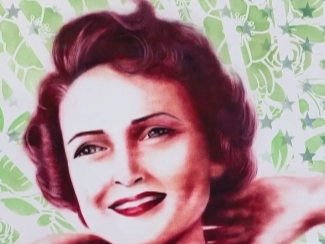 Lipstick Lex created a portrait of actress Betty White using only lipstick. The painting is being auctioned by the Humane Society of Tampa Bay.