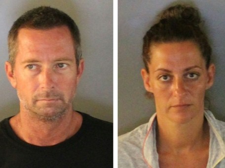 A man and a woman — Gabriel Wagone, left, and Francis At, right — in Englewood face drug-related charges after 32 grams of fentanyl-laced meth were found on their sailboat, CCSO said.