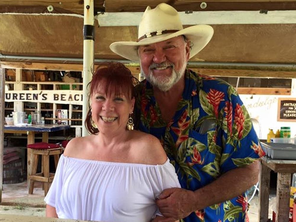 Lucky Cole, a photographer who calls the Florida Everglades home, will take the stage at the Second Saturday Storytellers Open Mic in St. Pete. He's pictured with his wife, Maureen, at their home, photo studio and biker speakeasy in the South FL swamps.