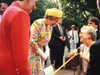 During her 1991 visit to Tampa, Queen Elizabeth II, center, stopped by the University of Tampa and MacDill Air Force Base. The royal yacht docked at Harbour Island.