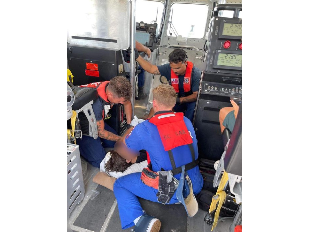 A 14-year-old boy fell overboard and cut his arm on a propeller after two boats collided off southern Pinellas County, the U.S. Coast Guard said.