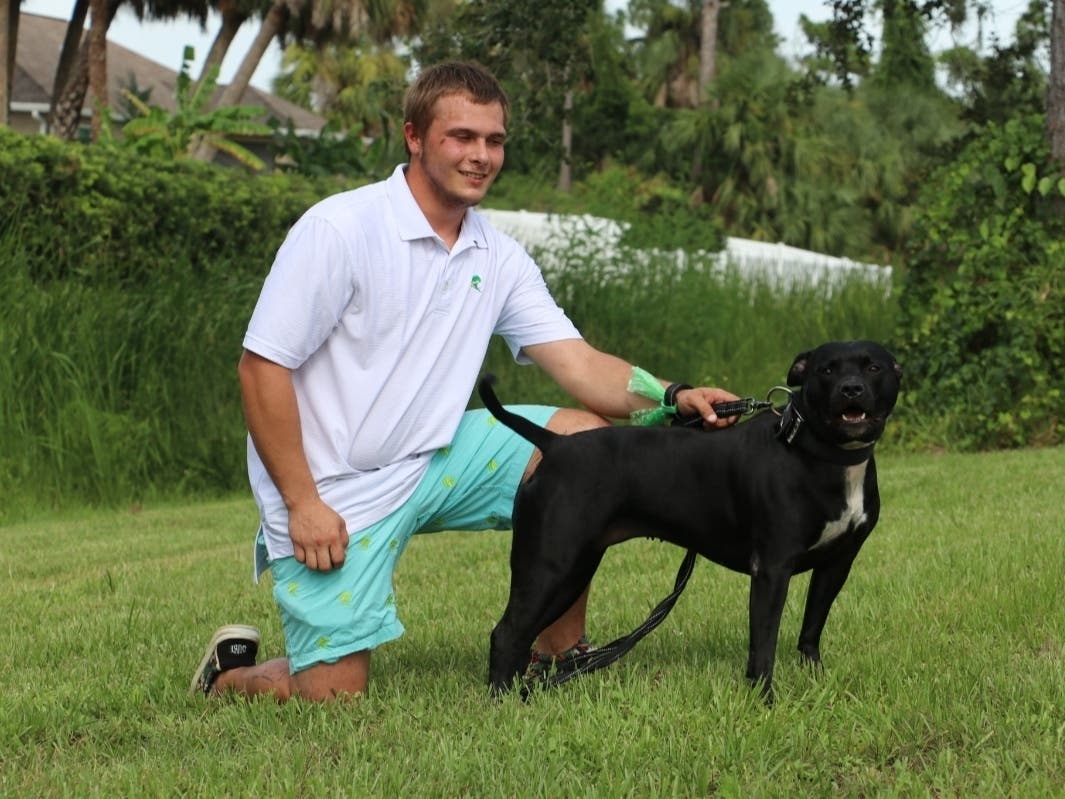 An 81-year-old woman was rescued from a “muddy, hot and wet retention ditch” thanks to a man and his dog, North Port police said.