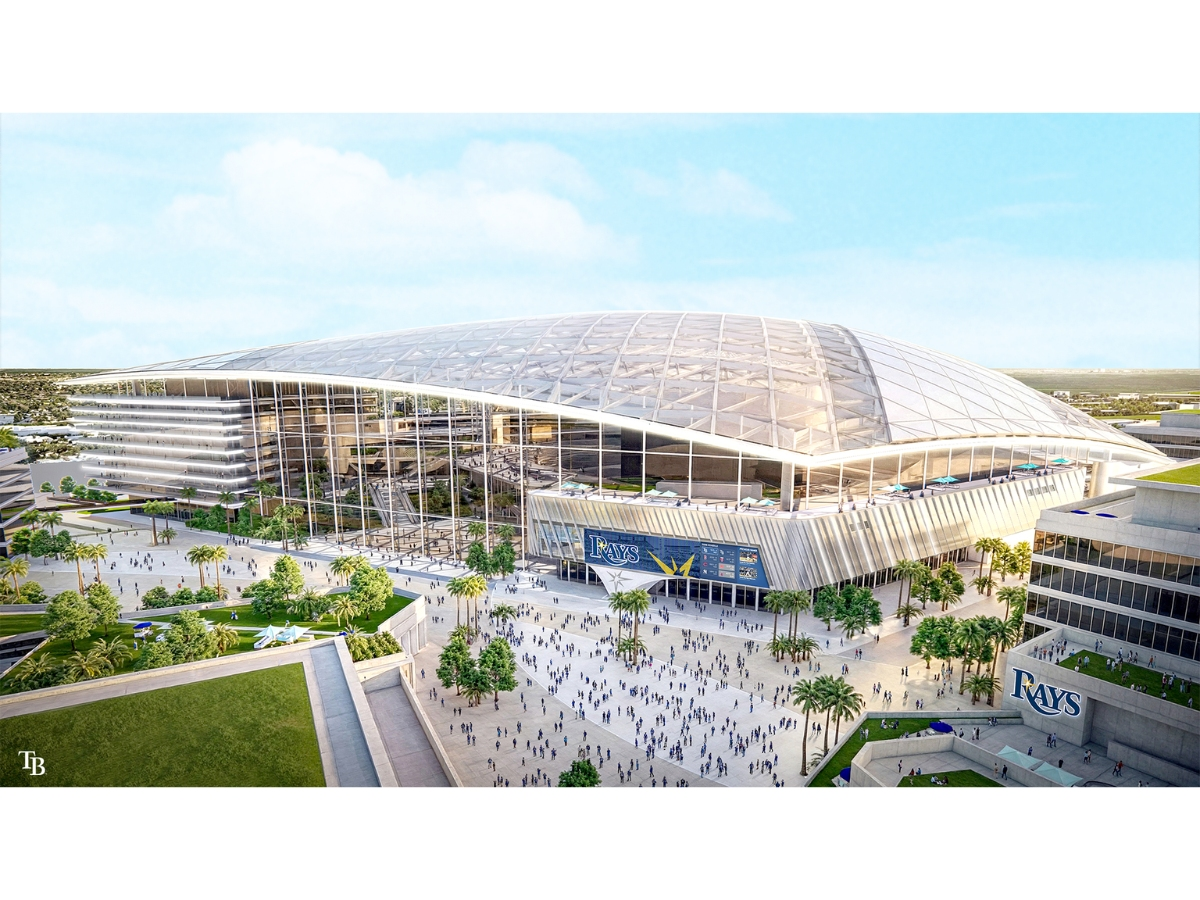 The Tampa Bay Rays released a Memo of Understanding between the team, Hillsborough County and Tampa officials for a new stadium at the Hillsborough College Dale Mabry campus. The team released a rendering of the proposed ballpark, above, in February.