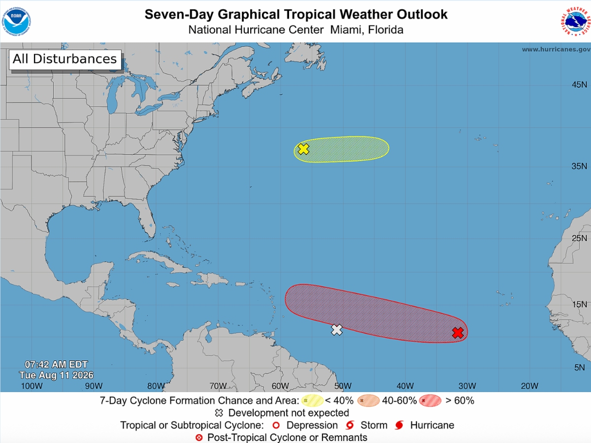 Forecasters are watching three areas in the Atlantic for tropical development. One could strengthen into a tropical depression by early next week, experts say.
