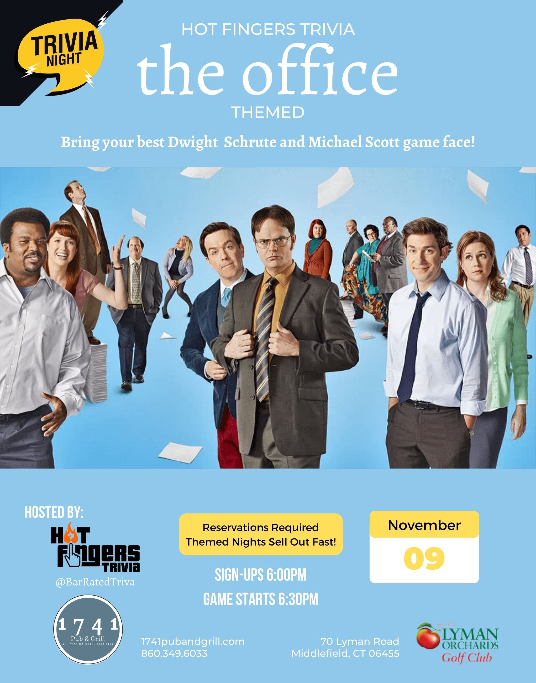Nov 9 Hot Fingers Trivia THE OFFICE Themed Durham CT Patch