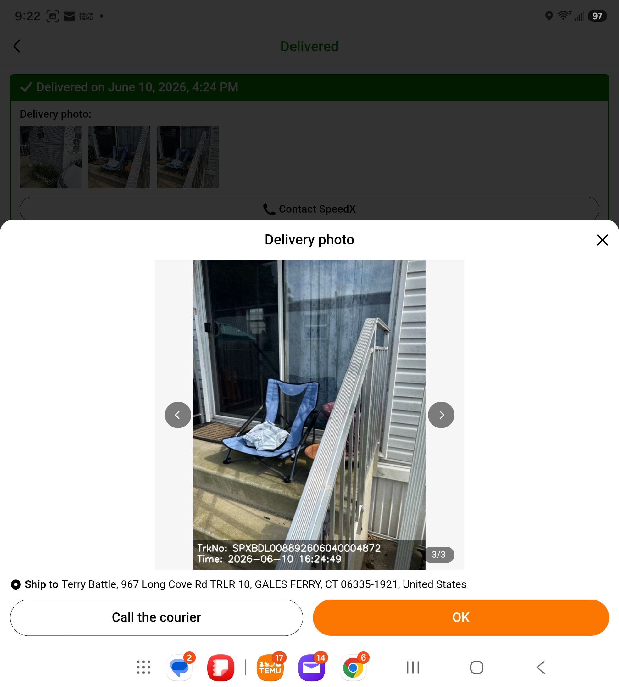 Wrong address