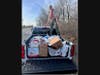 A truck ferries food to a Gleaners drop site in 2021.