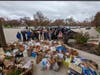 Scouts pose with some of the food gathered in 2021.