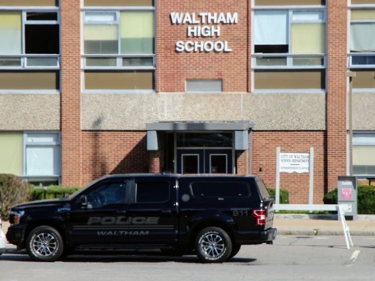 The increased police presence at Waltham High School Thursday is due to social media posts that referenced a shooting at the school.