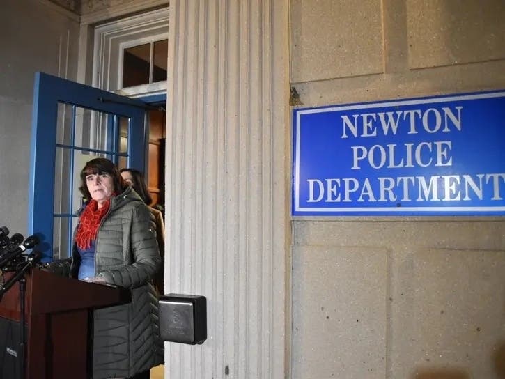 Middlesex District Attorney Ryan speaks to the press about the investigation into the death of Michael Conlon, who was fatally shot by Newton police in January. 