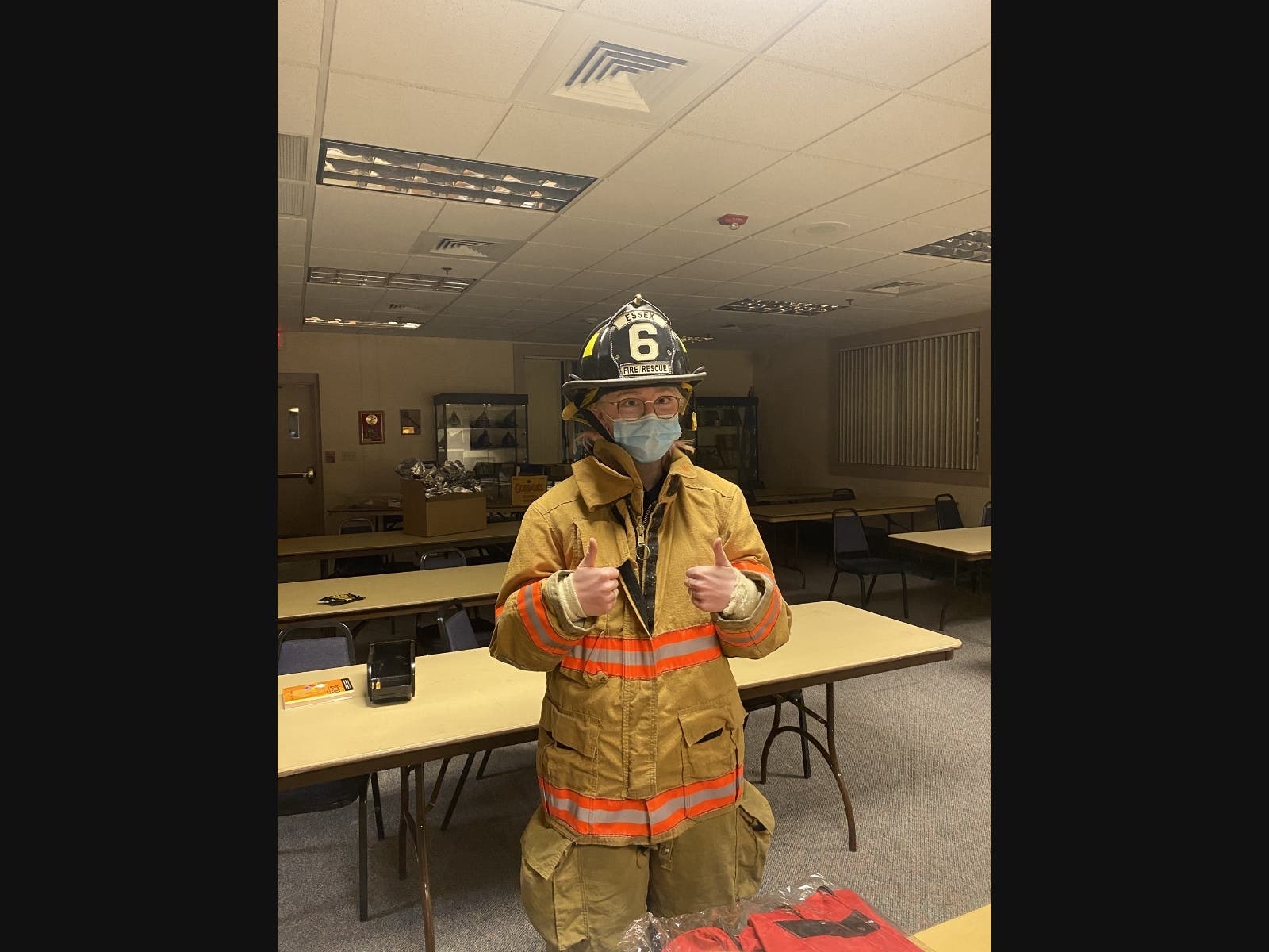 Ryce Libby the Essex Volunteer Fire Department's newest member and youngest female probationary member.