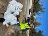 Jill with lots of bags collected on our Freeway clean up