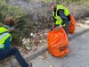 Cleaning the Balboa island on 118 Freeway with volunteers