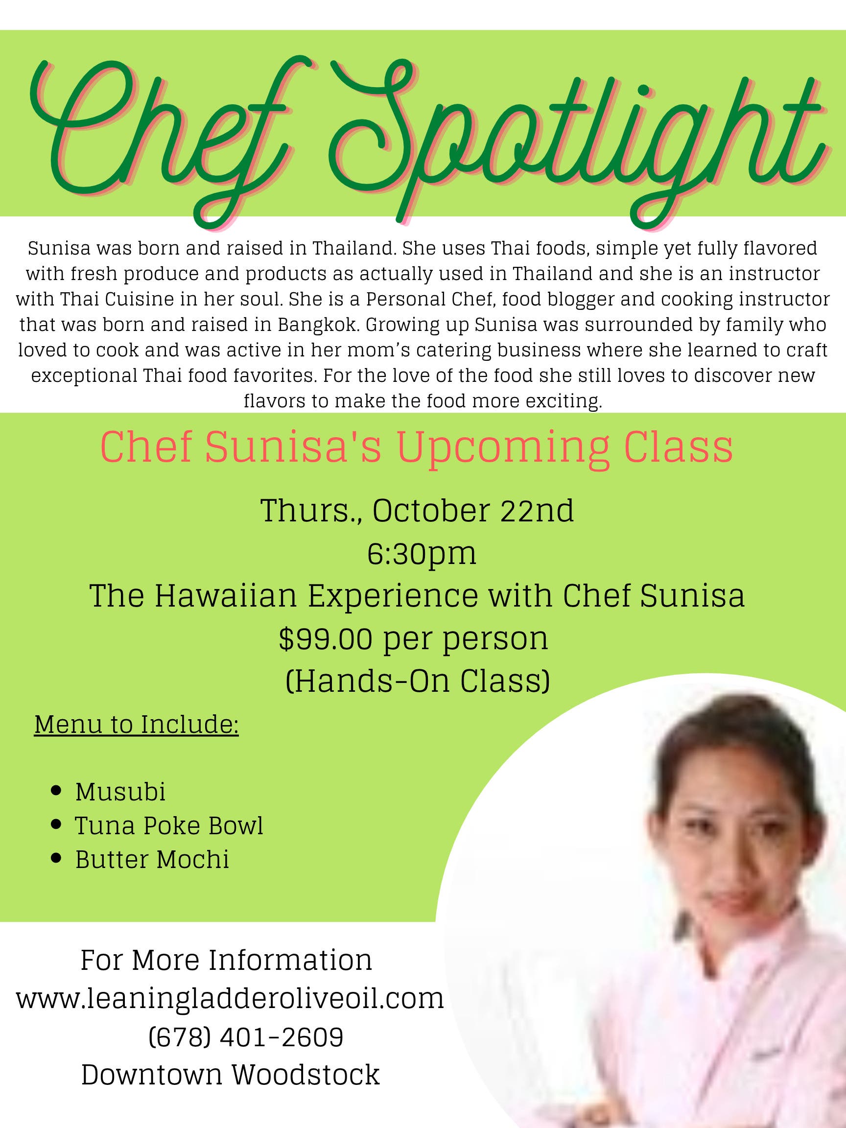 Cooking Class at Leaning Ladder