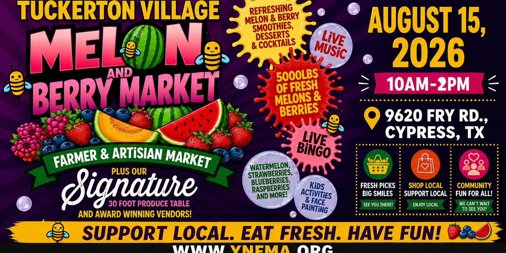 Tuckerton Village -Melon & Berry Festival - Farmers Market & Artisan Market+