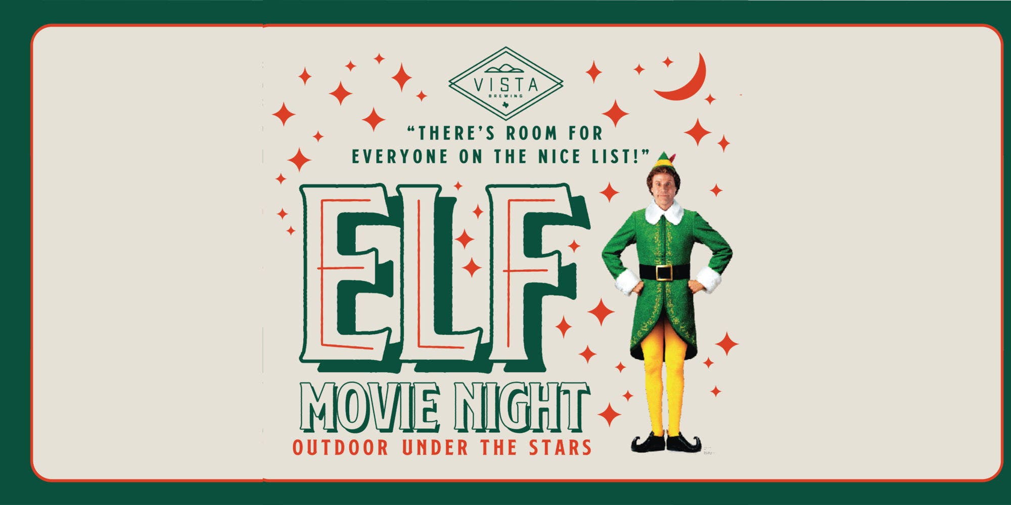 ELF Holiday Movie Under the Stars at Vista Brewing