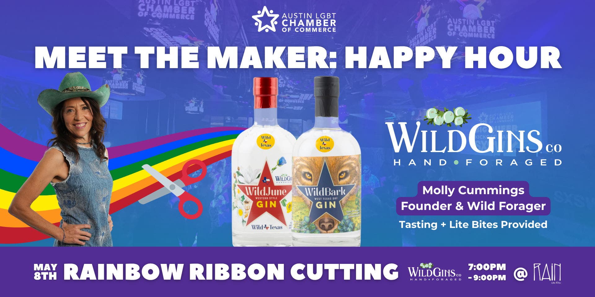 Meet the Maker Happy Hour: + Rainbow Ribbon Cutting - WildGins Co.