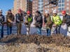 Subtext and Stevens Construction Corp. team members celebrate the groundbreaking of "VERVE Madison." 