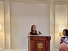 Rory giving acceptance speech at award ceremony