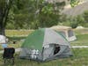The tents are ready for the evening. 