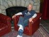 Former Boxer Lester Smith in front of the river stone fire place in the former building that was the tavern at the old Gilman Springs Resort. 