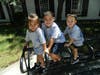 Grandkids at the bag rack.
