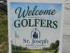 Welcome sign for the golf tournament 