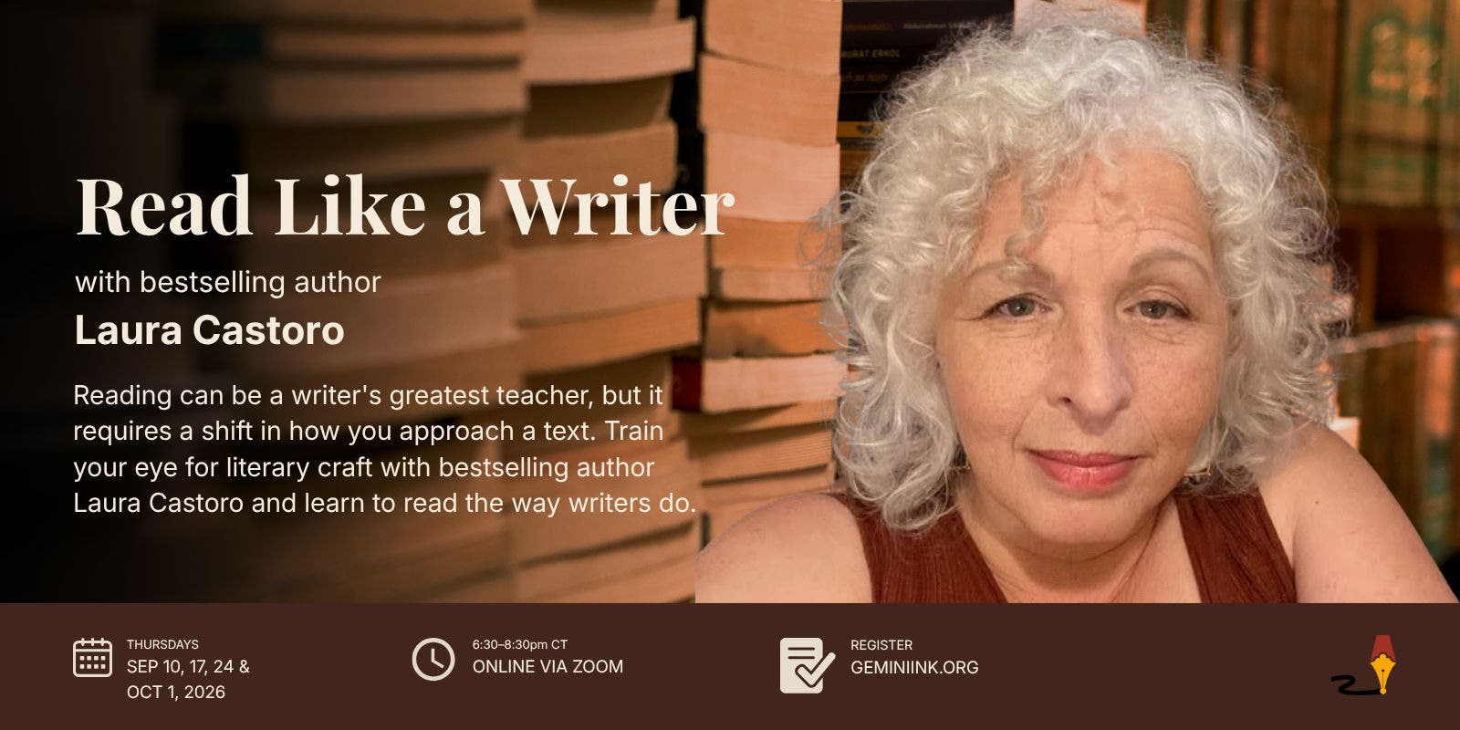 Read Like a Writer with Bestselling Author Laura Castoro