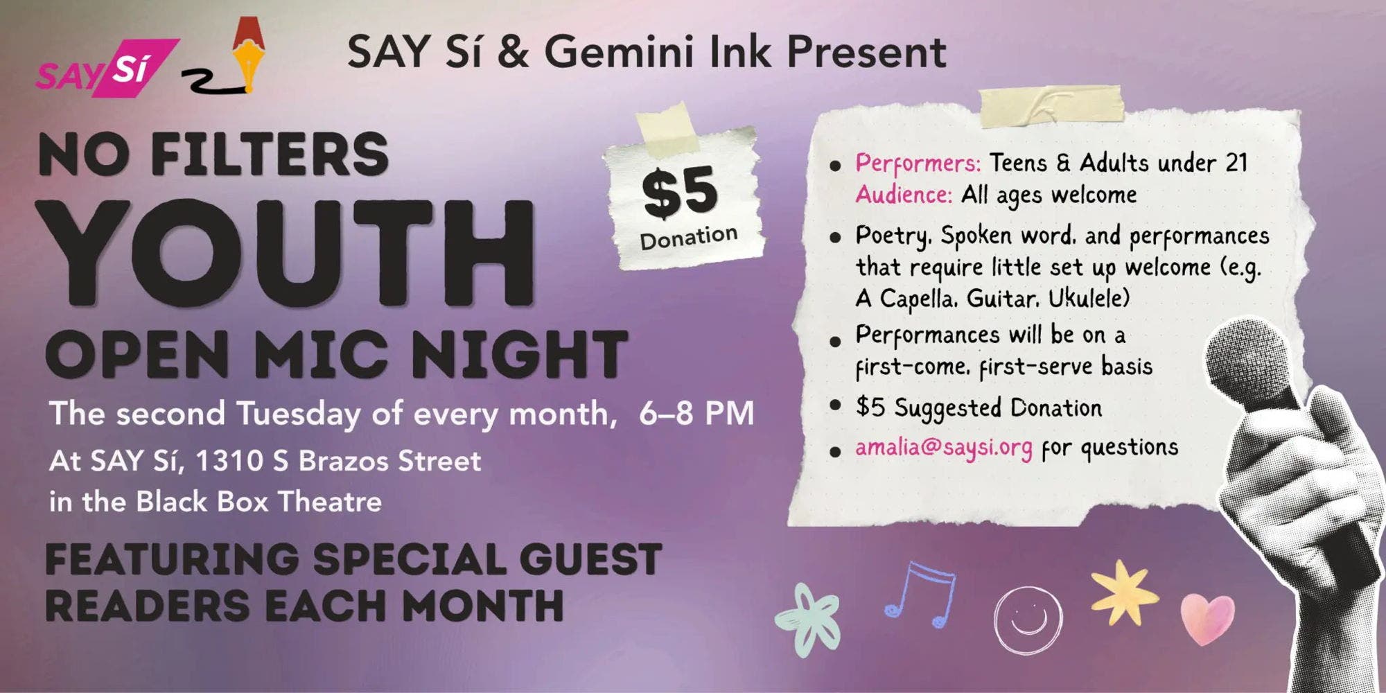 No Filters: Youth Open Mic Night