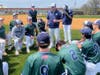 MKA second-year head coach Mike Sasso addresses the Cougars following their 2-1 win at Cedar Grove on April 19 