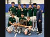 Montclair residents helped boost fortunes of MKA tennis which won prep B tournament title this spring. Among those with photo are, Thomas Irwin (kneeling, right), Nikhil Shah, standing, third from left, and Scott Skipper, second from right.  