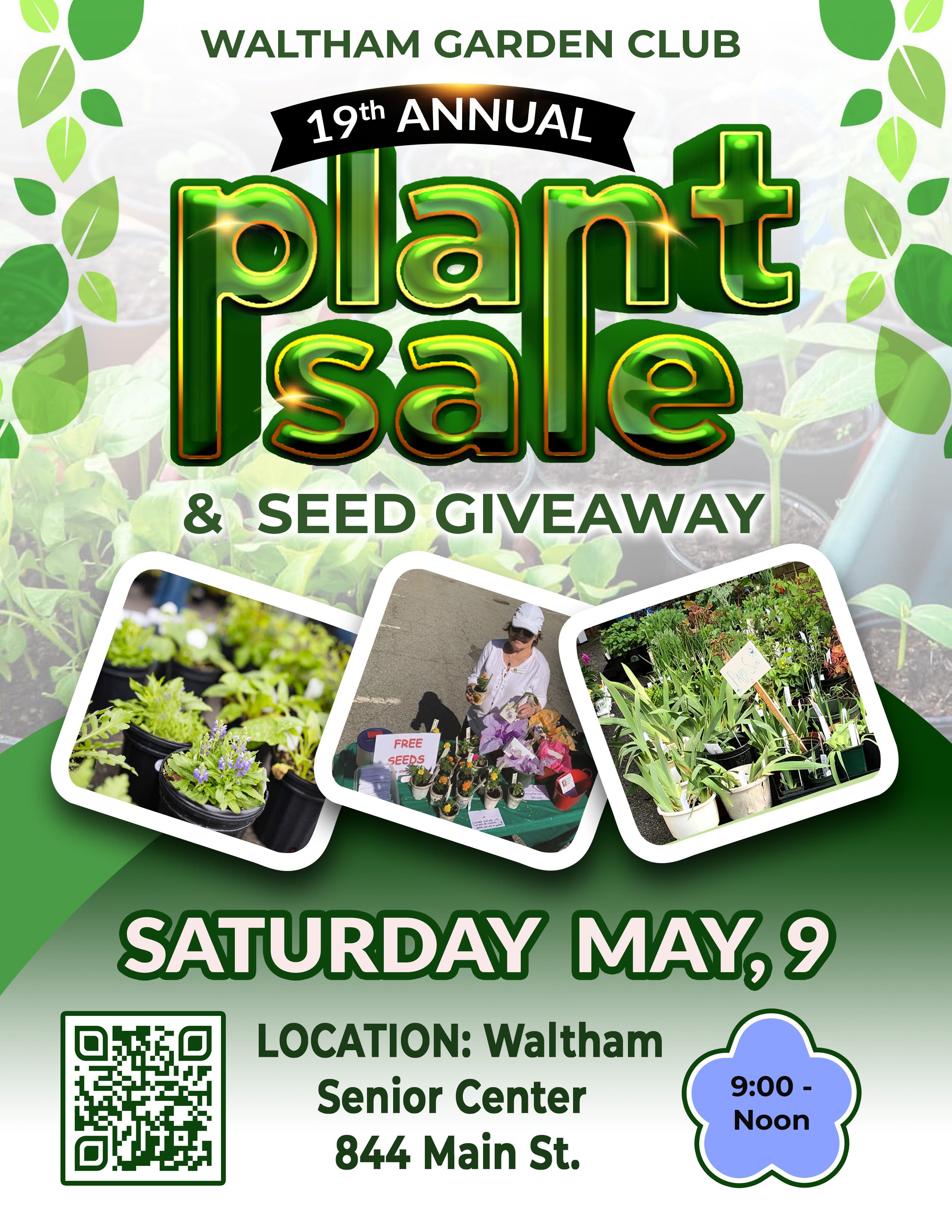 Waltham Garden Club's 19th Annual Plant Sale & Seed Giveaway