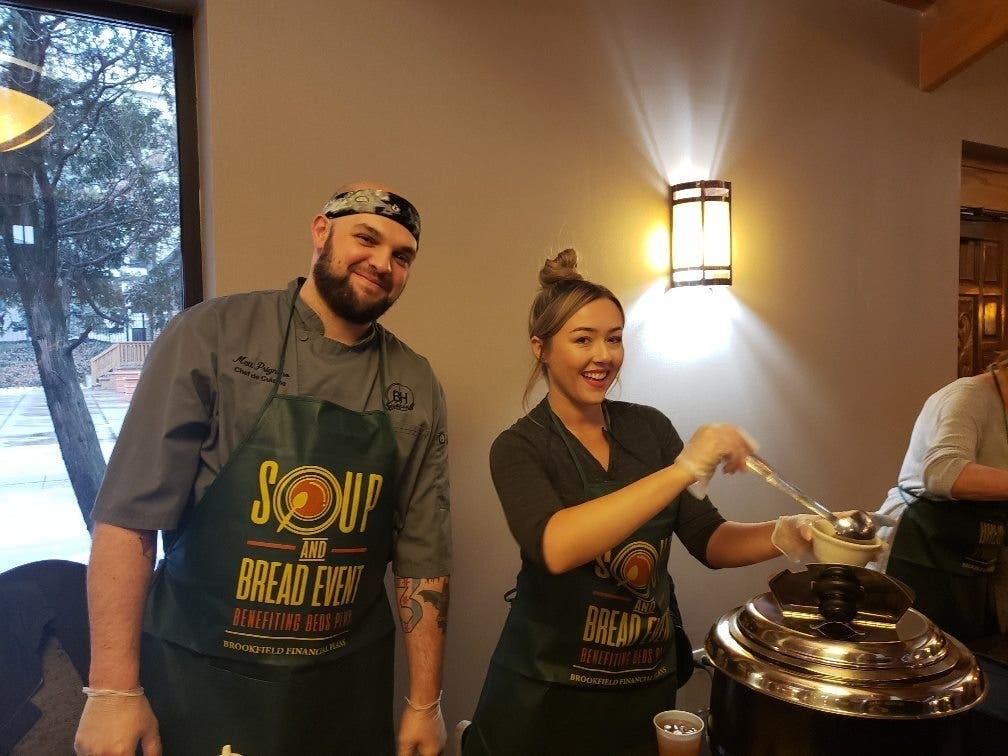 Soup being served to attendees
