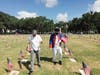 Brett McMullen and Walter Arnold placing flags (Image credit Pam Hinds)