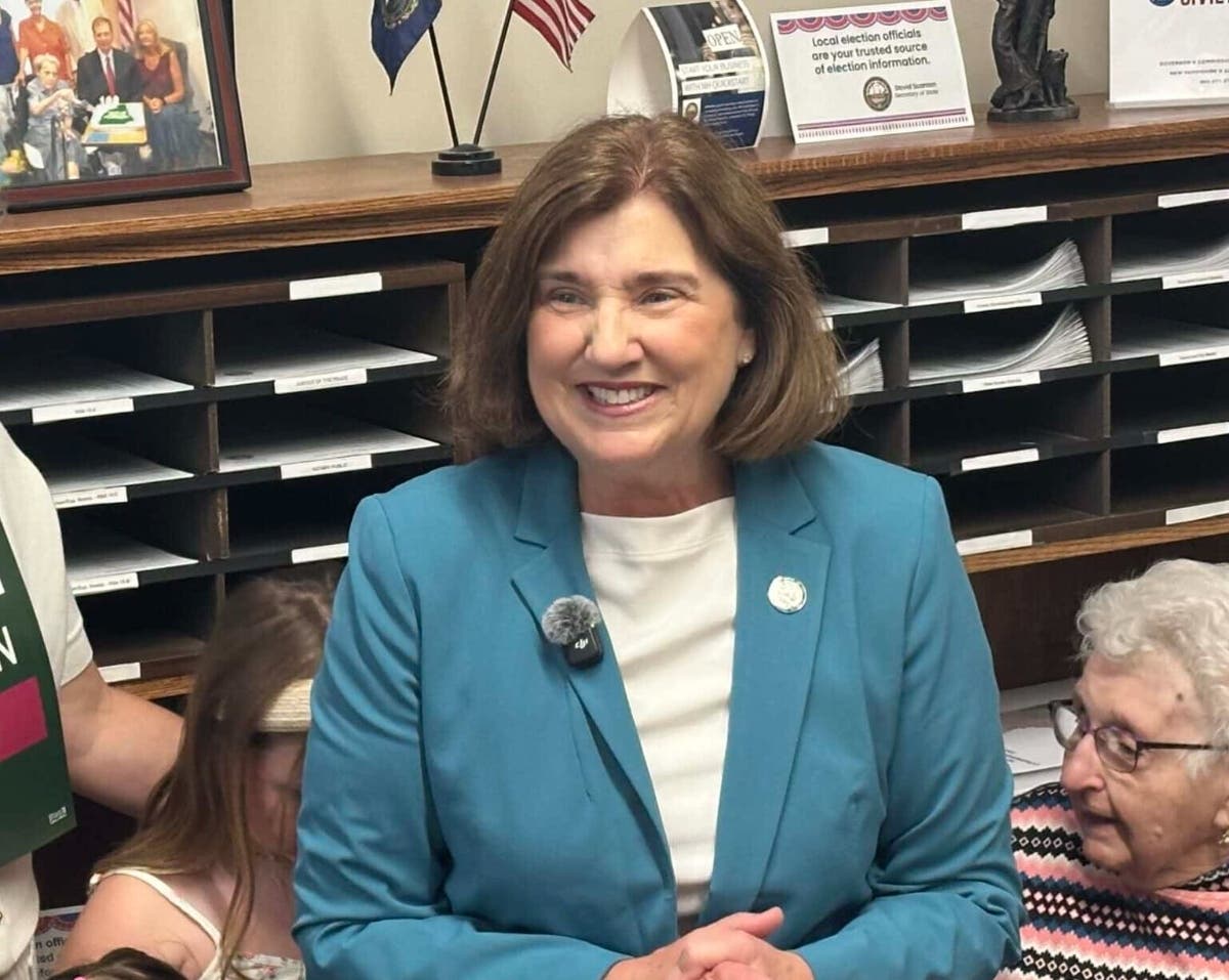 Democratic candidate for governor Cinde Warmington talks to the press after filing her paperwork to get on the ballot, June 4, 2026.